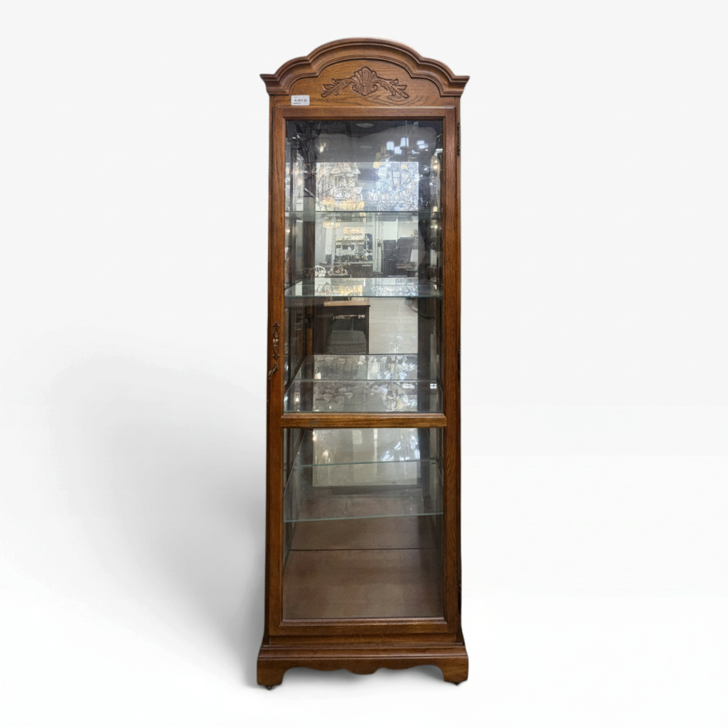 Oak Lighted Curio Cabinet