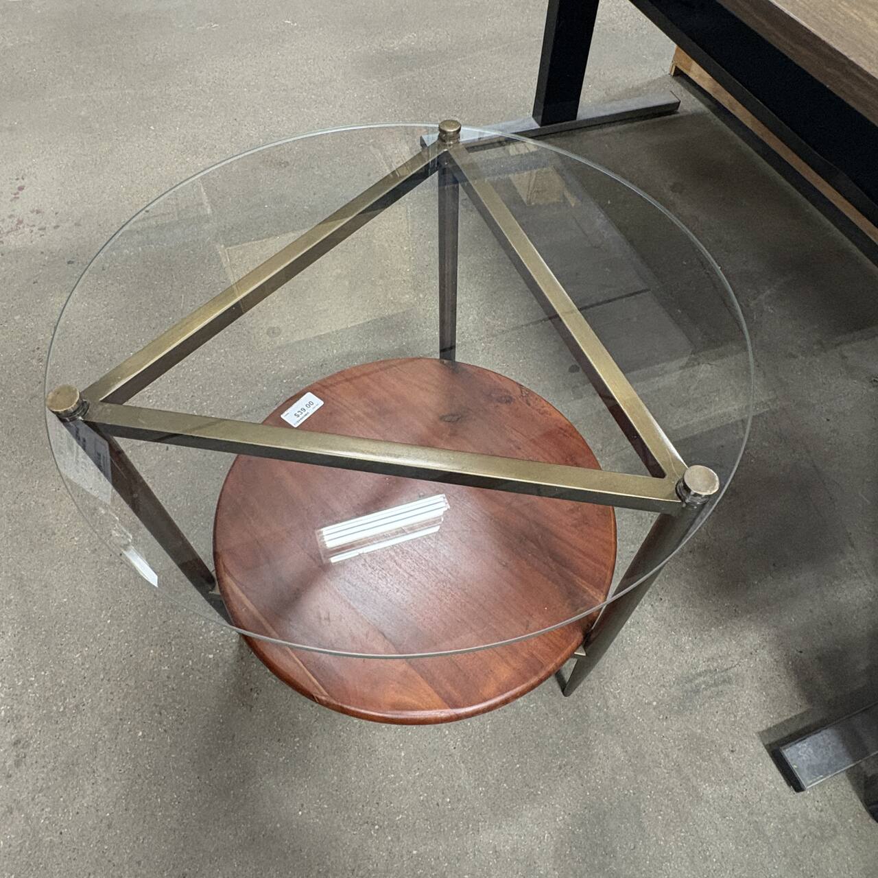 Round Glass Accent Table