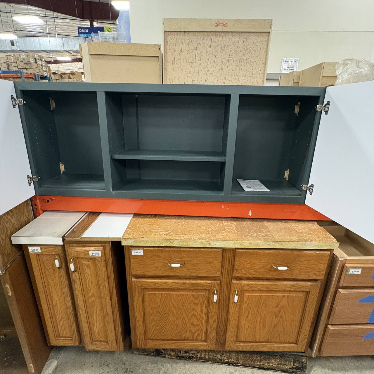 Gray-Green Wall Cabinet
