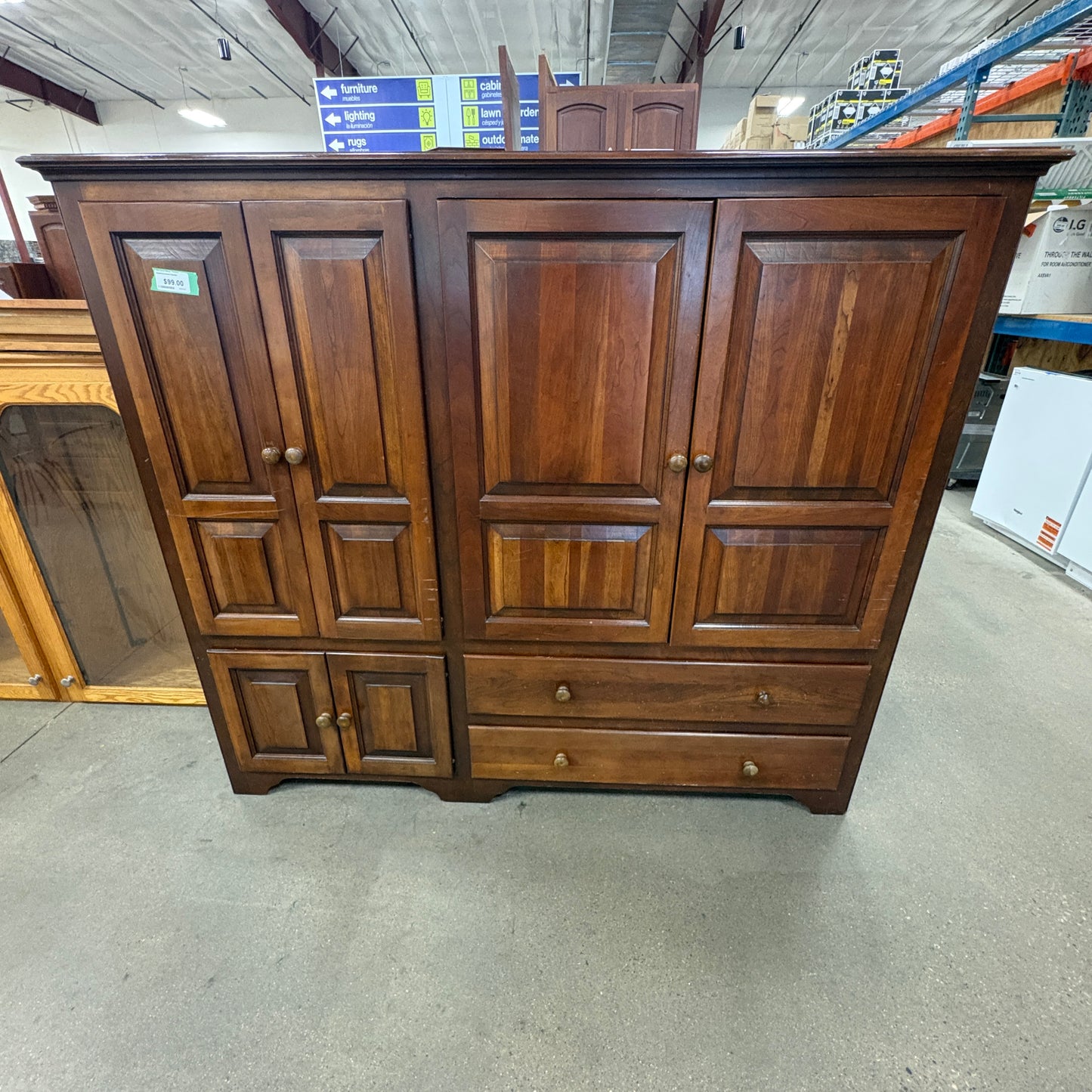 Wood Armoire w/ Drawers