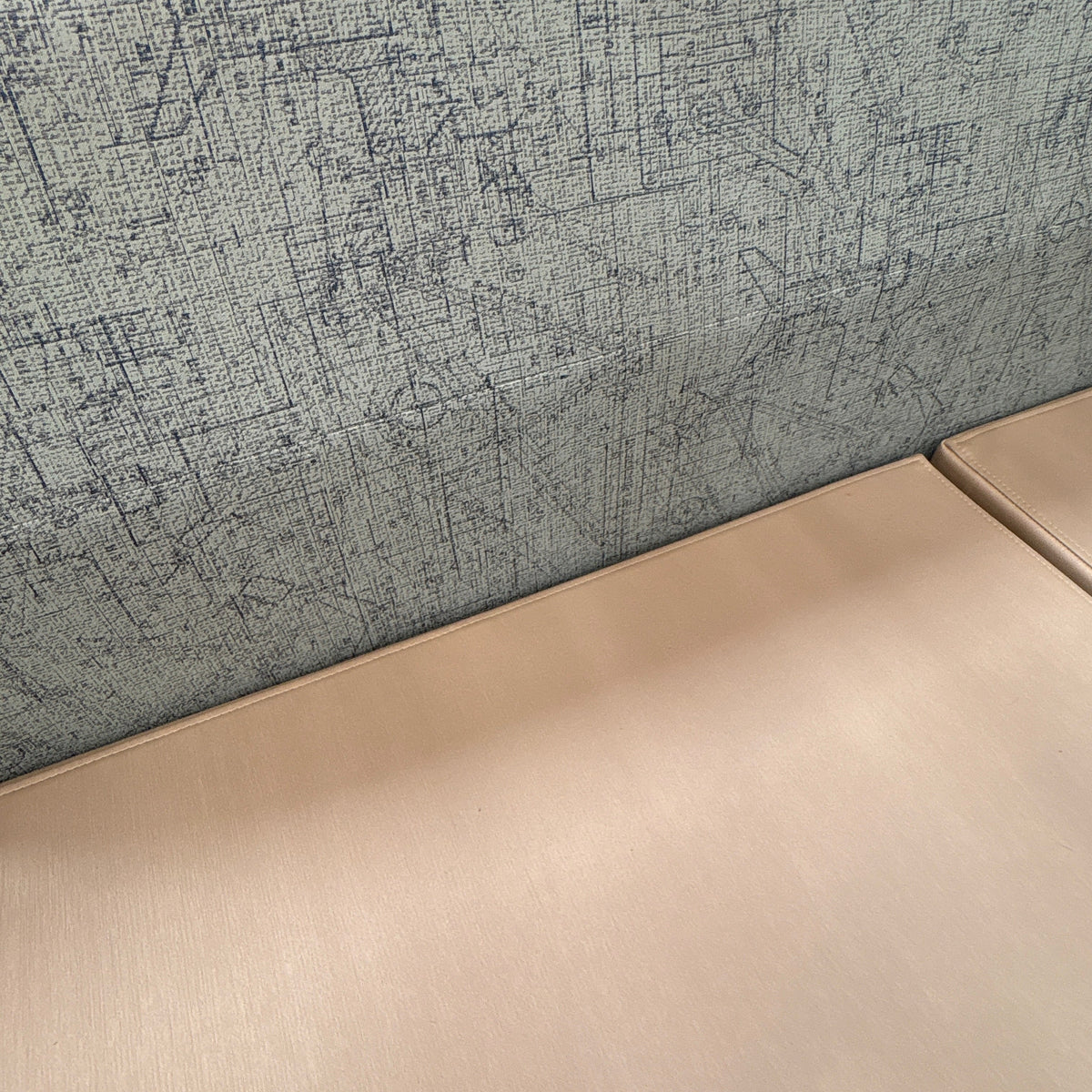 Steelcase Regard 2 Seat Bench - close-up of the seat pad meeting the textured back panel