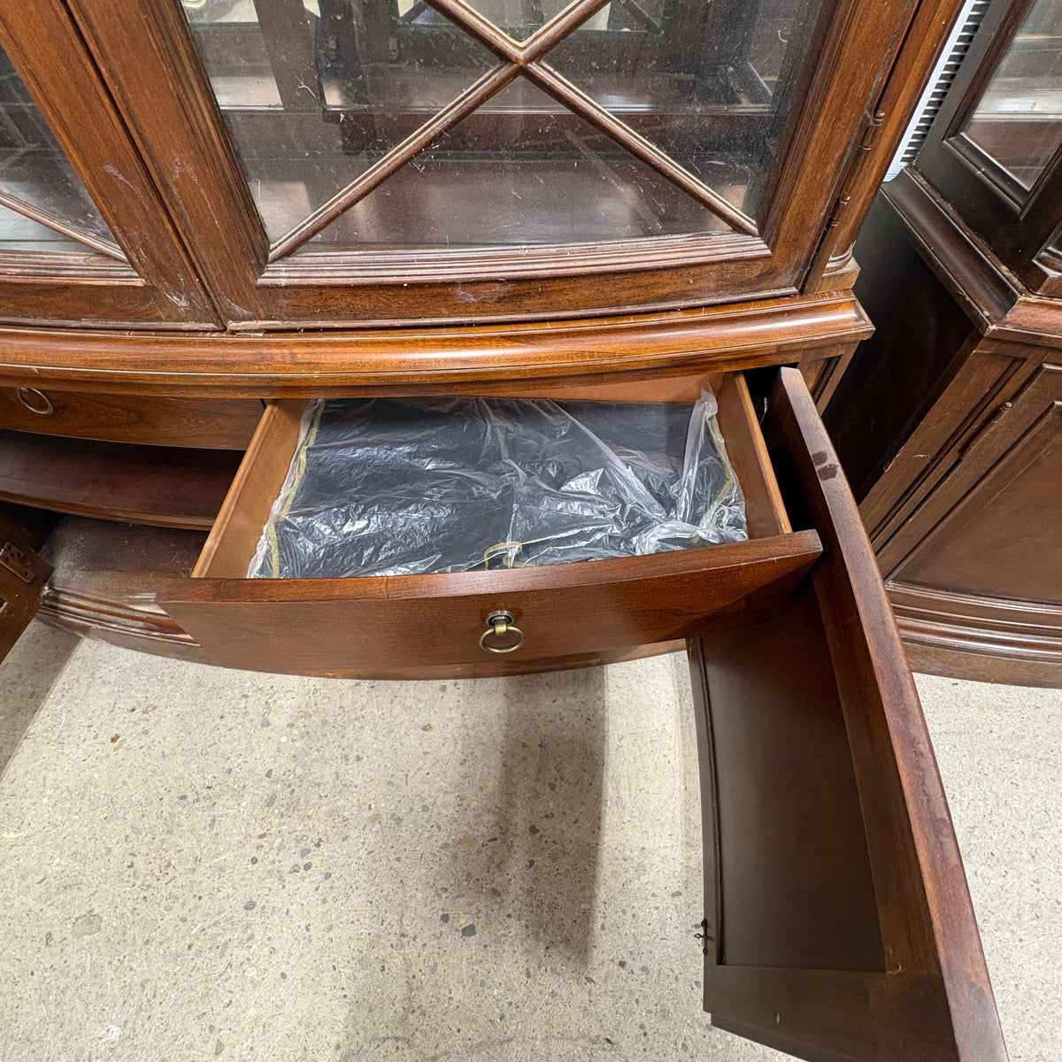 Cherry Bow Front China Cabinet