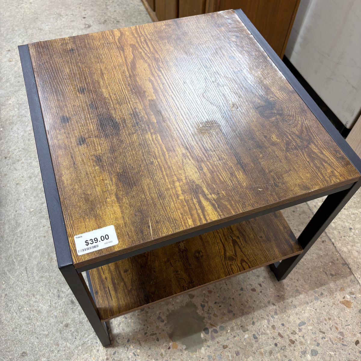 Industrial 2 Tier End Table