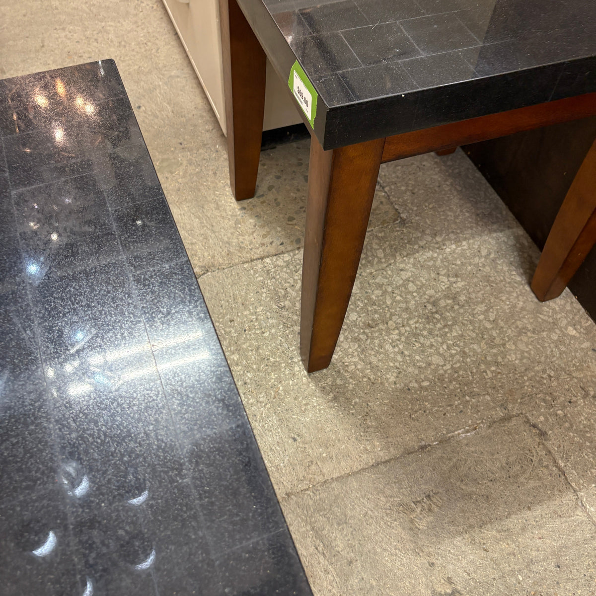 Black Granite Top End Table