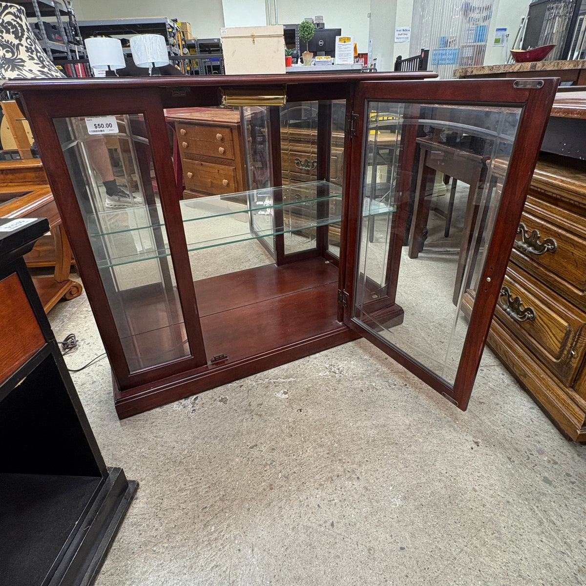Cherry Lighted Console Curio
