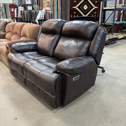 Leather Power Recline Loveseat FALSE location-set