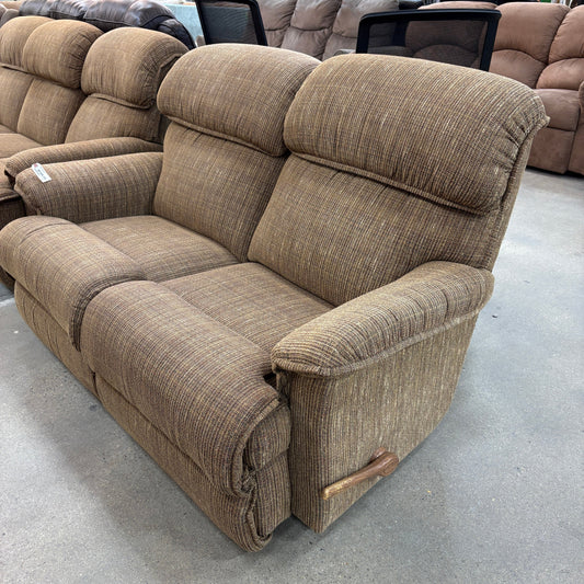 Brown Tweed Reclining Loveseat FALSE location-set