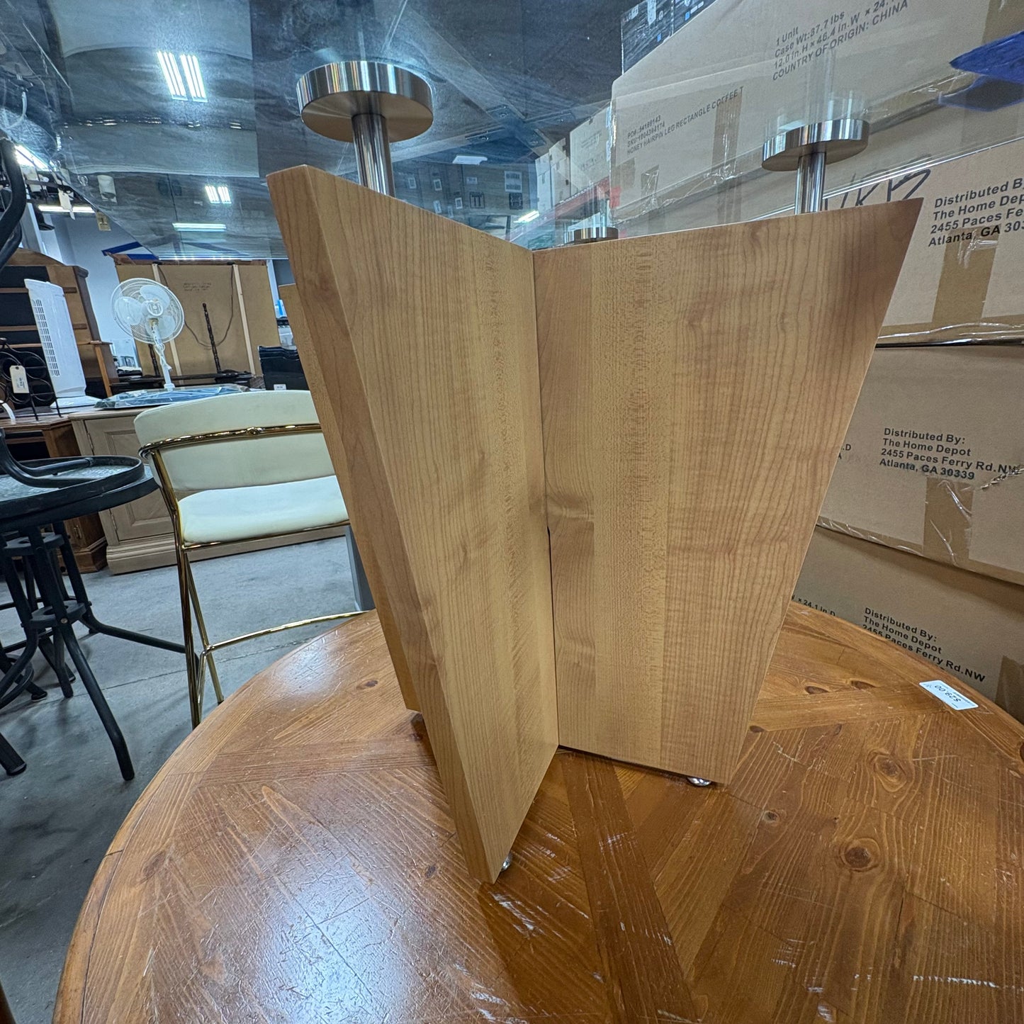 Wood End Table w/ Glass Top