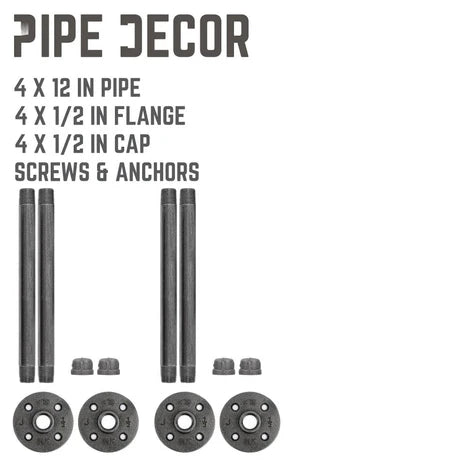 Pipe Decor Shelf Bracket 4pk