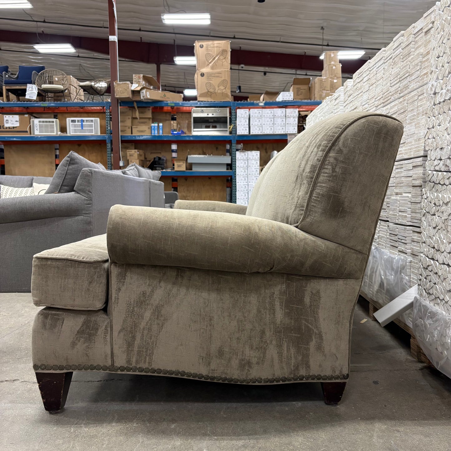 Taupe Microsuede Loveseat