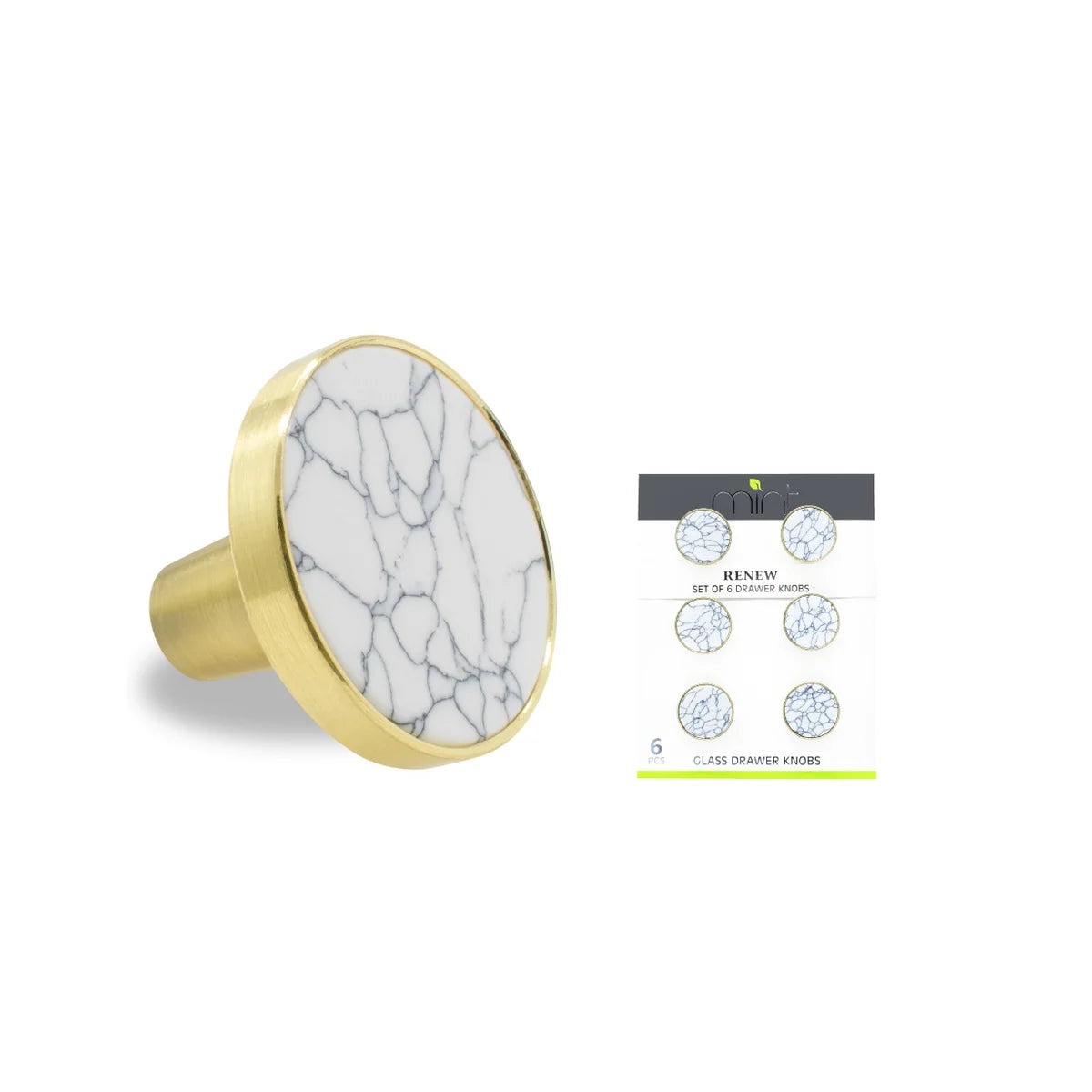 Cabinet Knobs Calcutta WH 6pc