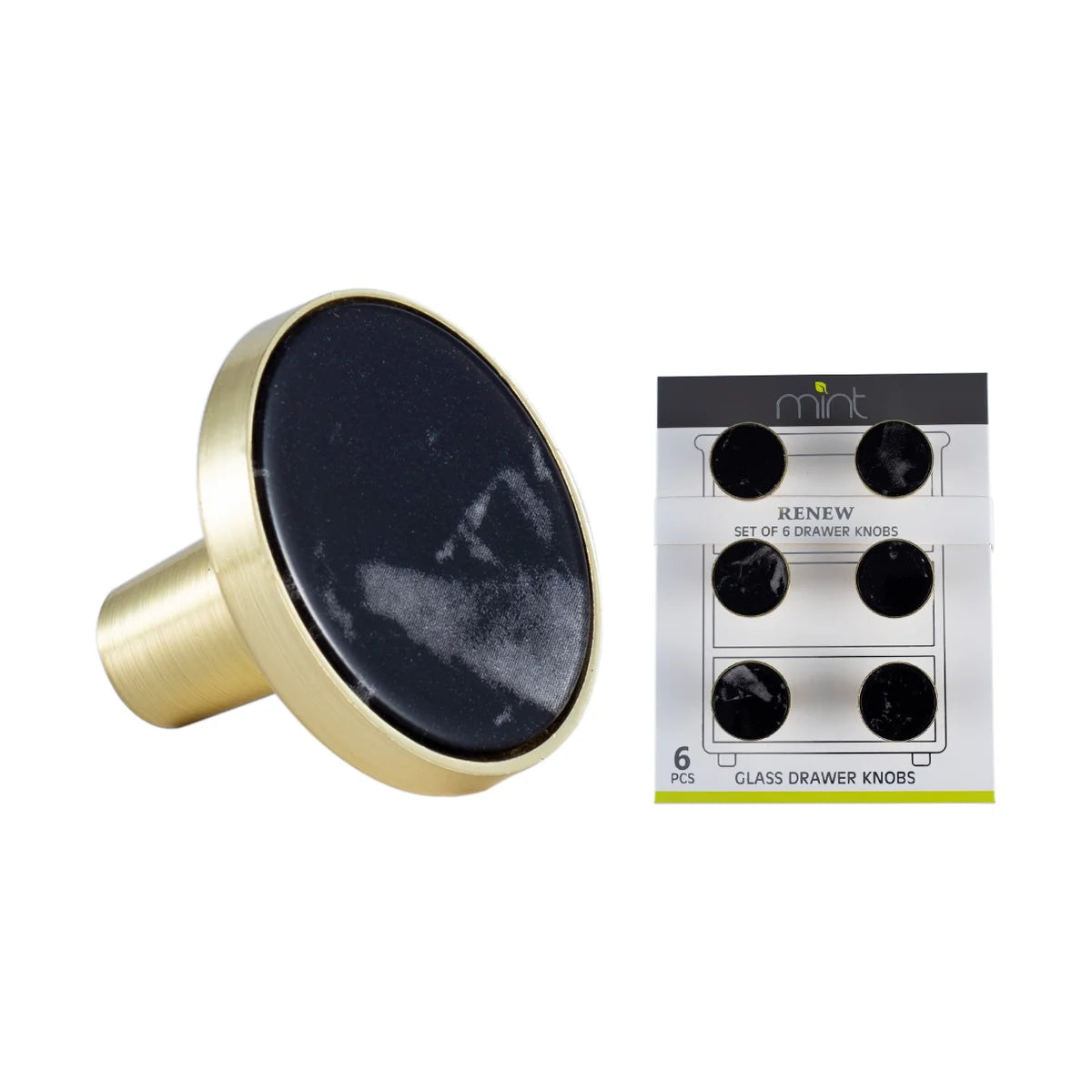 Cabinet Knobs Calcutta BK 6pc