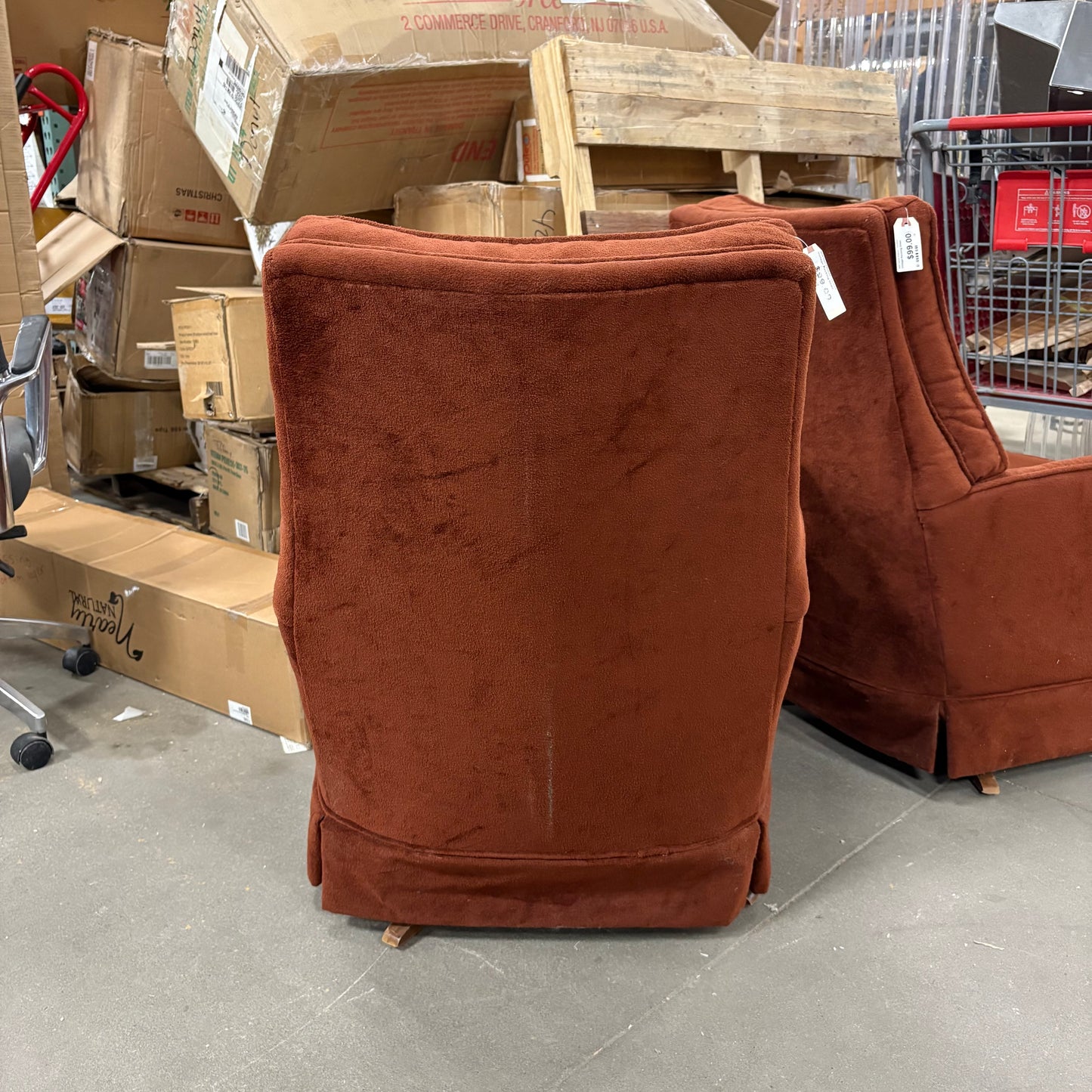 70s Sepia Swivel Rocker Chair