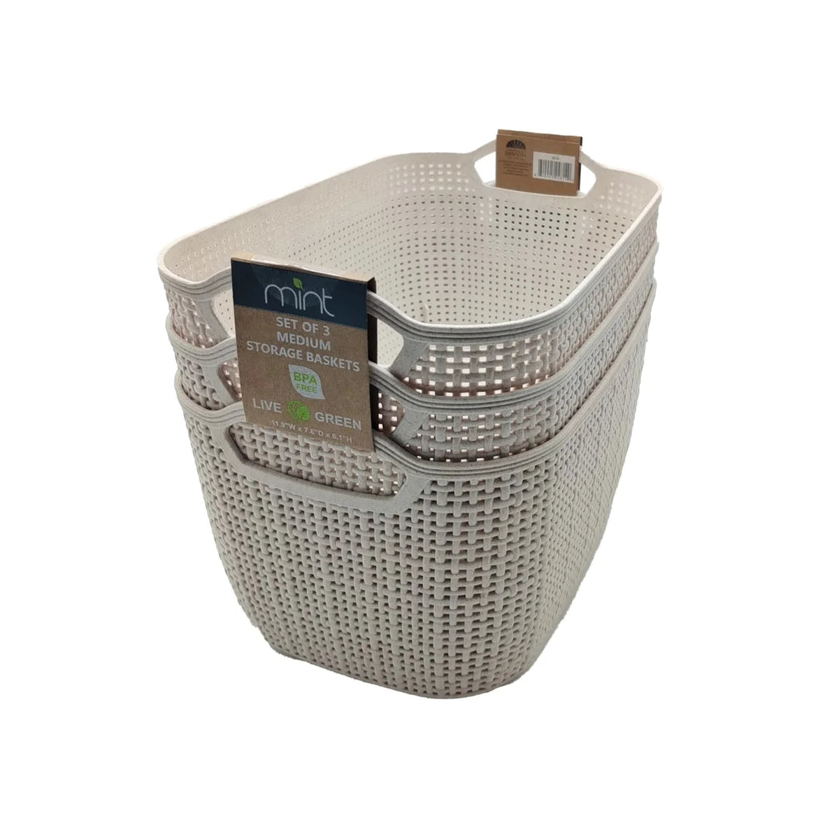 Jute Storage Basket Wheat 3pk