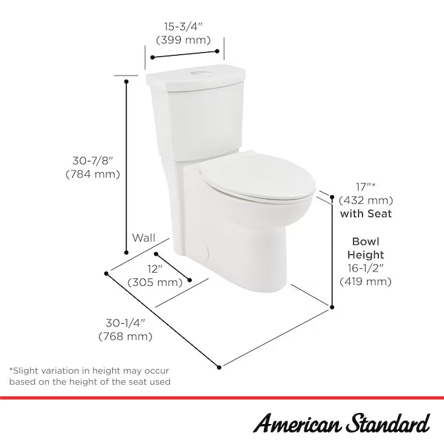 American Standard 17" Elongated Toilet