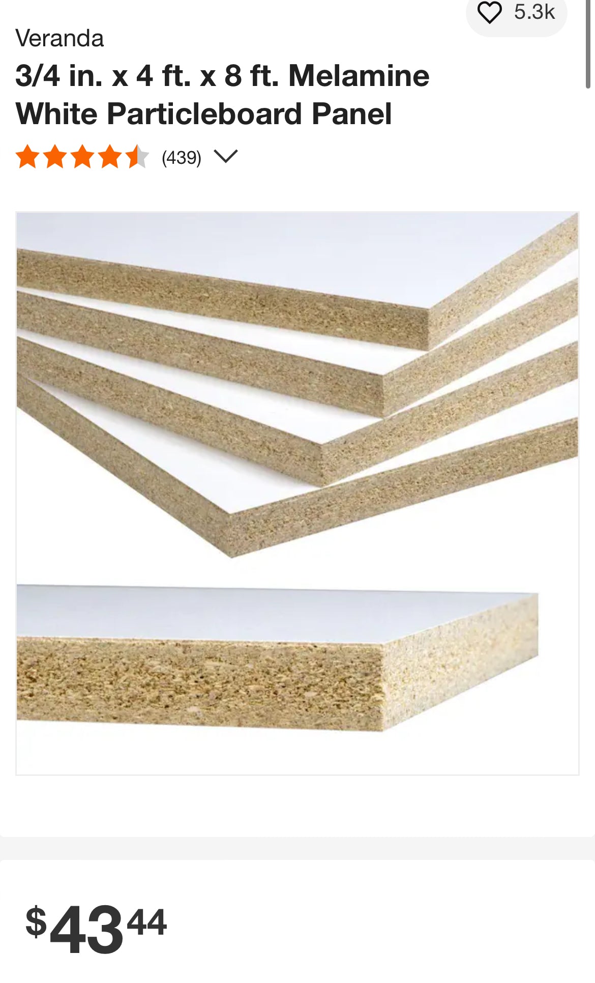 4' X 8' Melamine MDF Panel