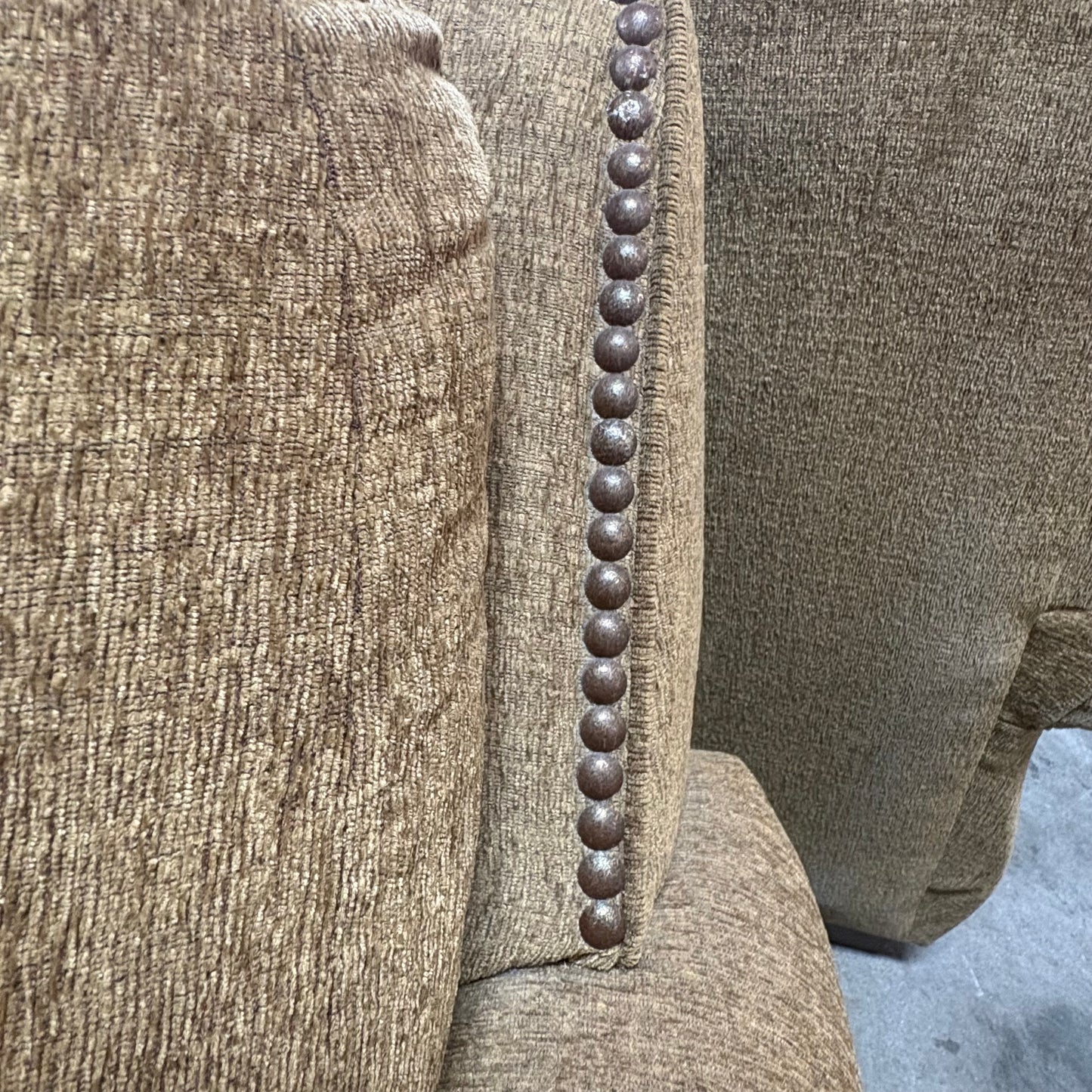 Nailhead Trim Brown Loveseat