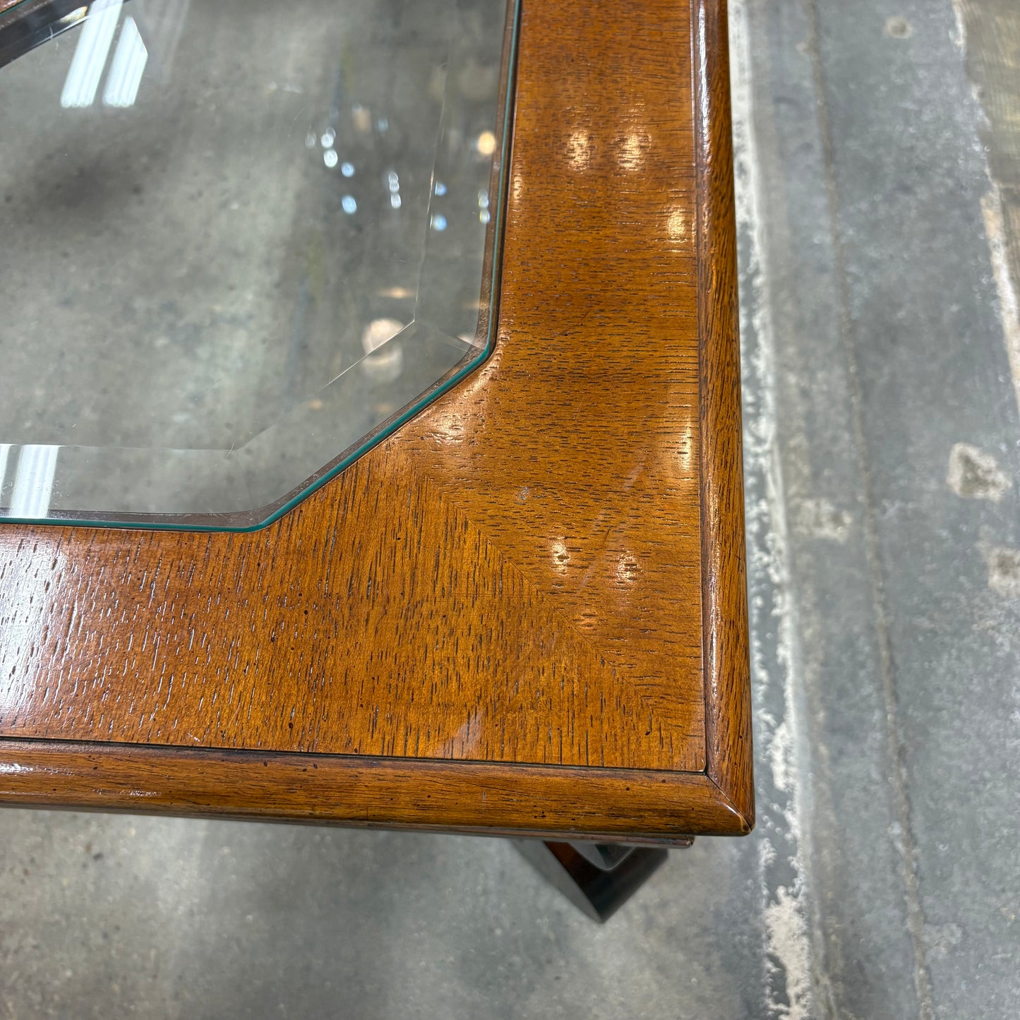 Square Glass-Inset CoffeeTable