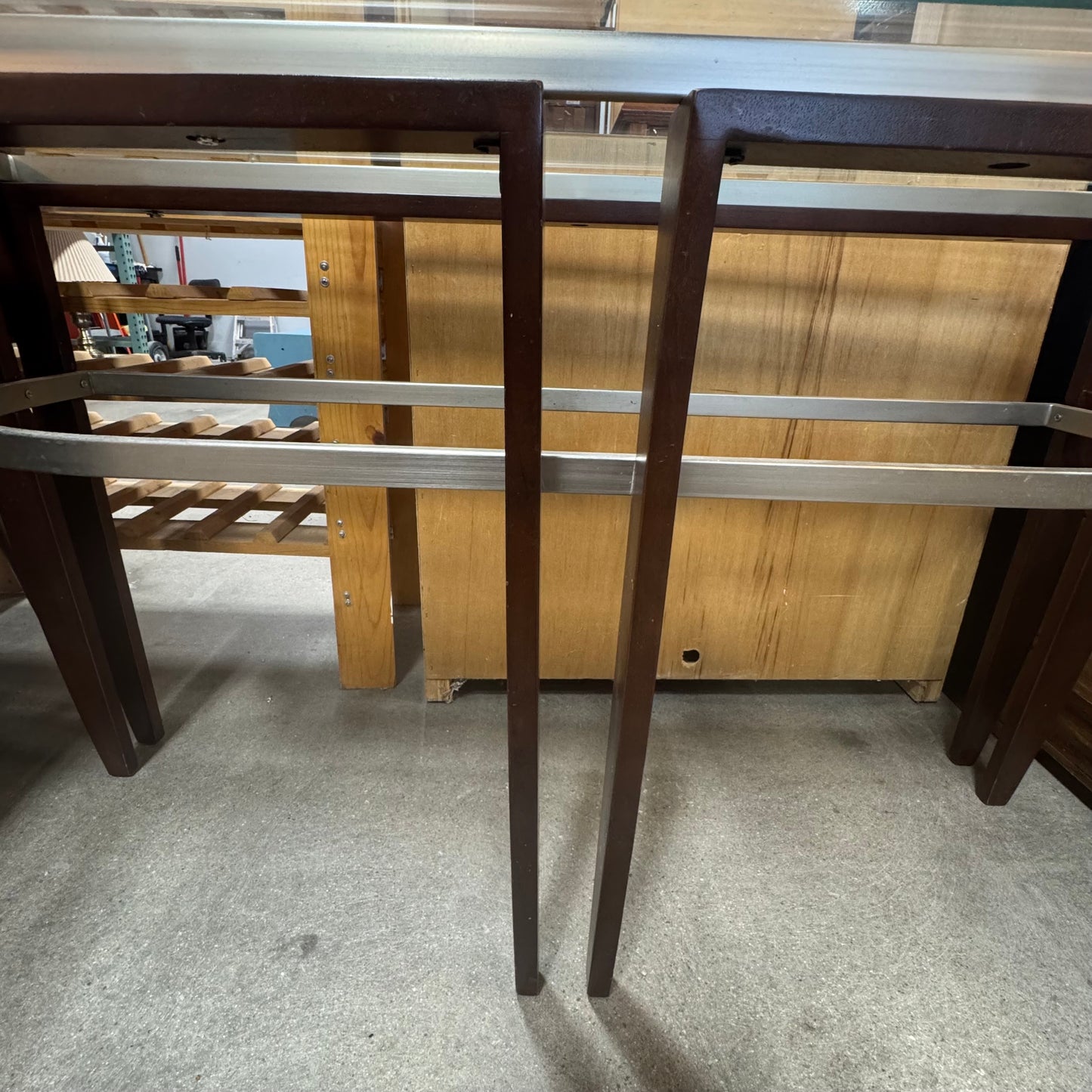 Brown Half Moon Entry Table