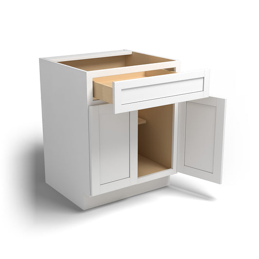 Special Order - 27" Base Cabinet Arcadia White Shaker - B27 Arcadia White Base Cabinets GHI SPACW Special Order