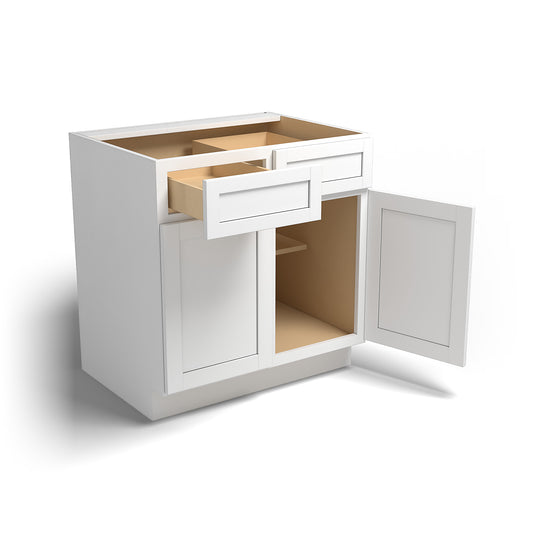Special Order - 33" Base Cabinet Arcadia White Shaker - B33 Arcadia White Base Cabinets GHI SPACW Special Order