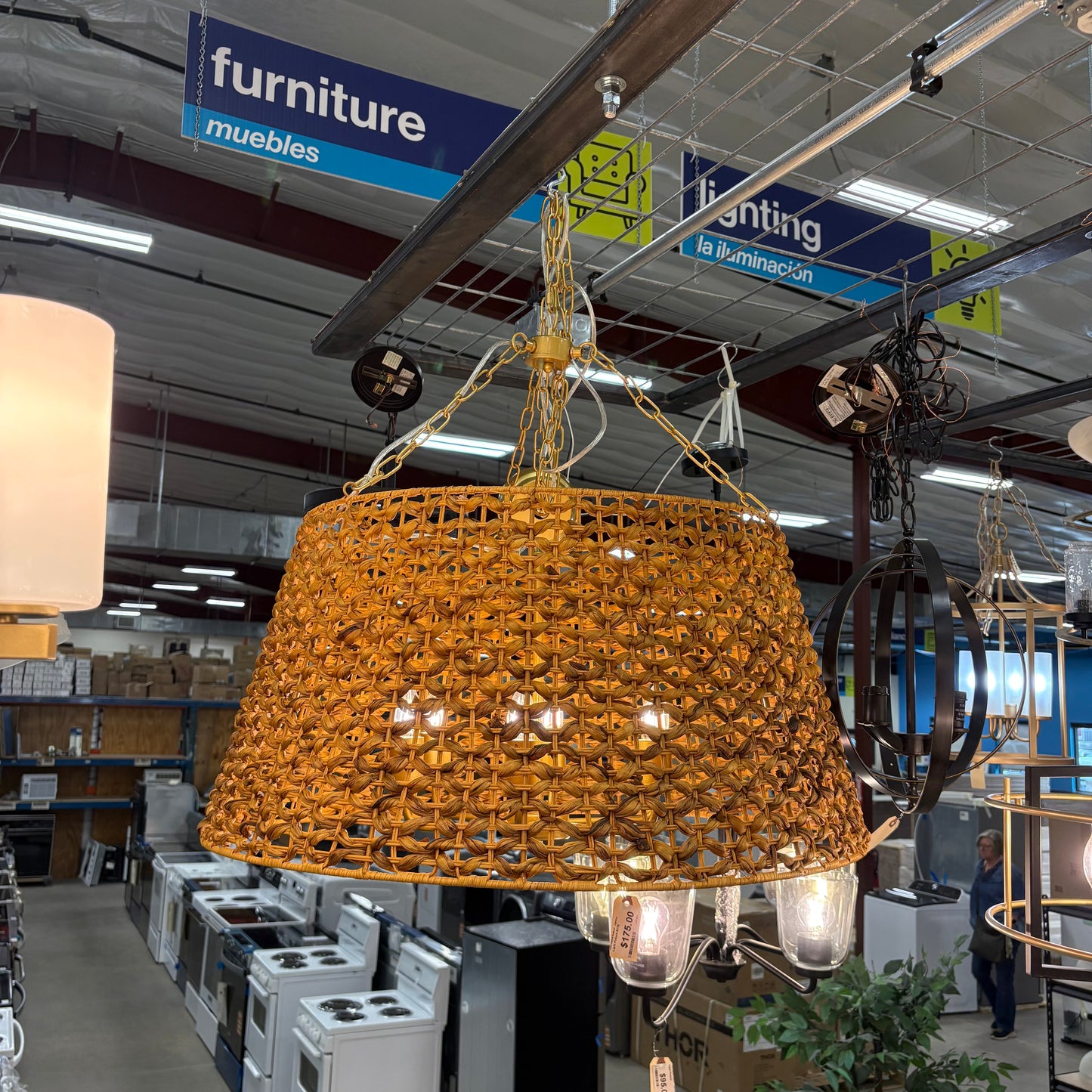 Gold HandWoven Pendant Light