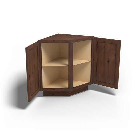 Special Order - 24" Diagonal Corner Base Cabinet Rustic Walnut - BC24 Base Cabinets Corner Base Cabinets GHI Rustic Walnut Special Order SPRWS