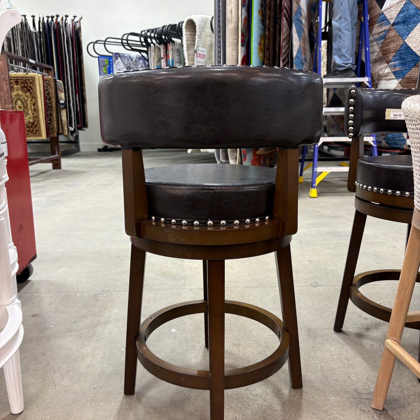 Modern Brown Swivel Bar Stool