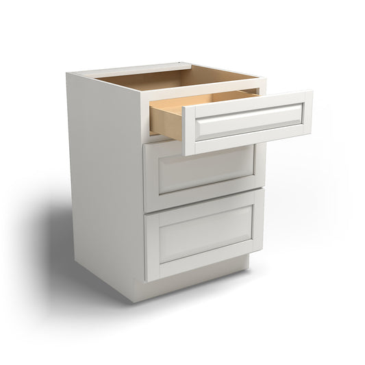 Special Order - 24" Drawer Base Cabinet with 3 Drawers Newport White - DB24 Base Cabinets Drawer Bases GHI Newport White Special Order SPNPW