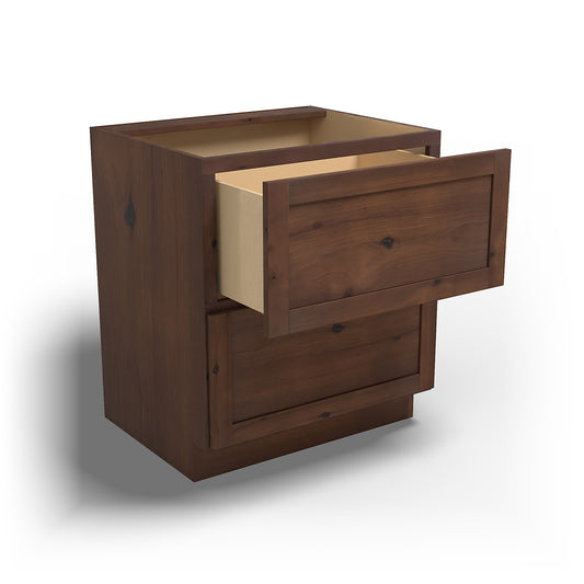 Special Order - 30" Drawer Base Cabinet 2 Drawers Rustic Walnut - DB30-2 Base Cabinets Drawer Bases GHI Rustic Walnut Special Order SPRWS