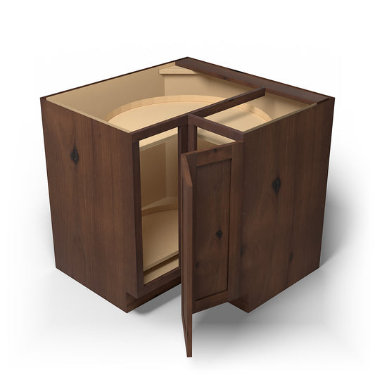 Special Order - 36" x 12" Lazy Susan Corner Base Cabinet Rustic Walnut - DCB3612 Base Cabinets Corner Base Cabinets GHI Lazy Susan Rustic Walnut Special Order SPRWS