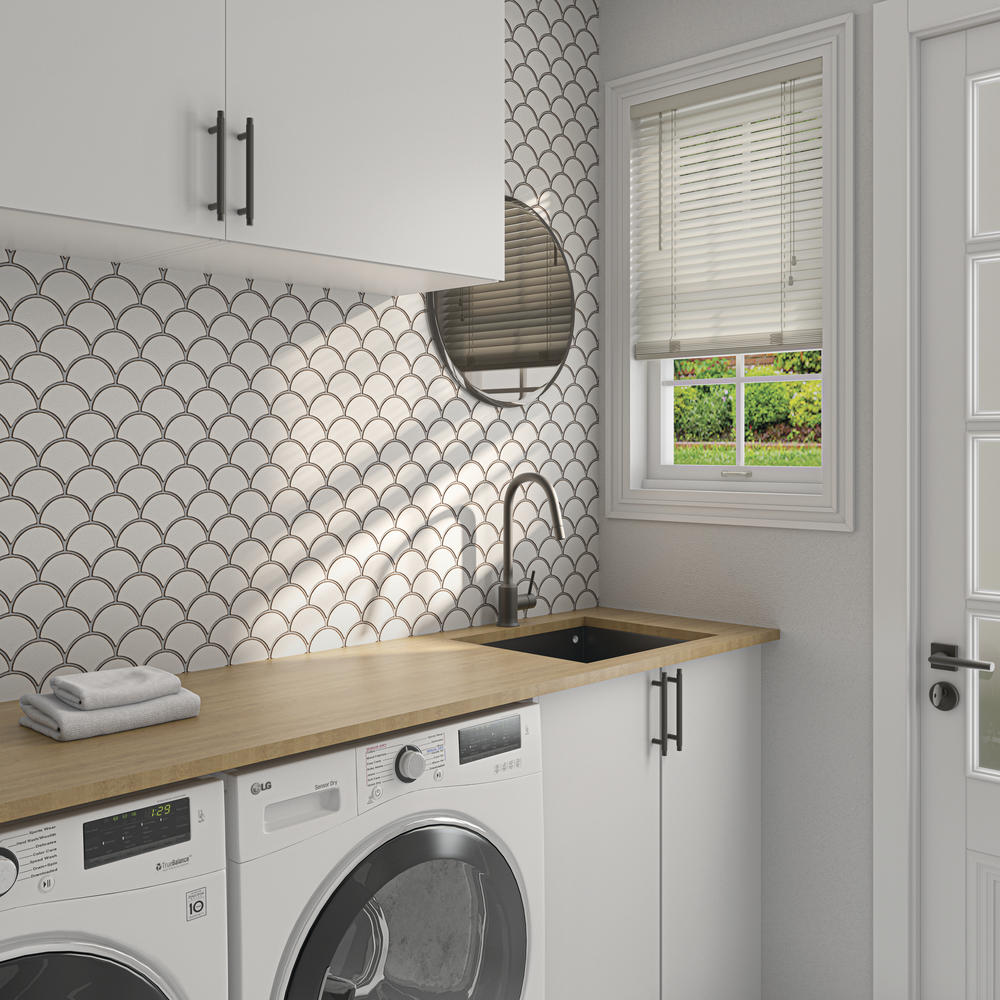 Endless Wave Pearl Mosaic Tile