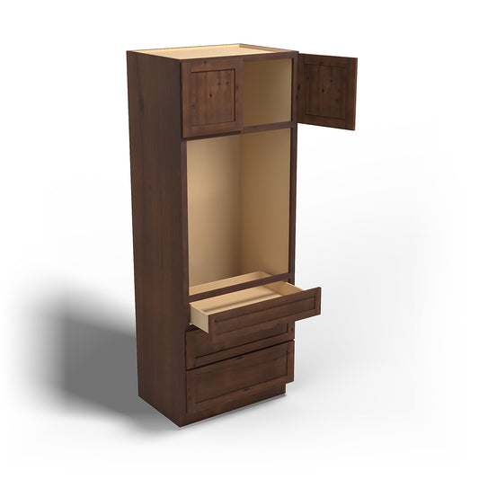 Special Order - 33" x 24" x 90" Oven Cabinet Rustic Walnut - OU332490 GHI GHI Accessories Oven Cabinets Rustic Walnut Special Order SPRWS