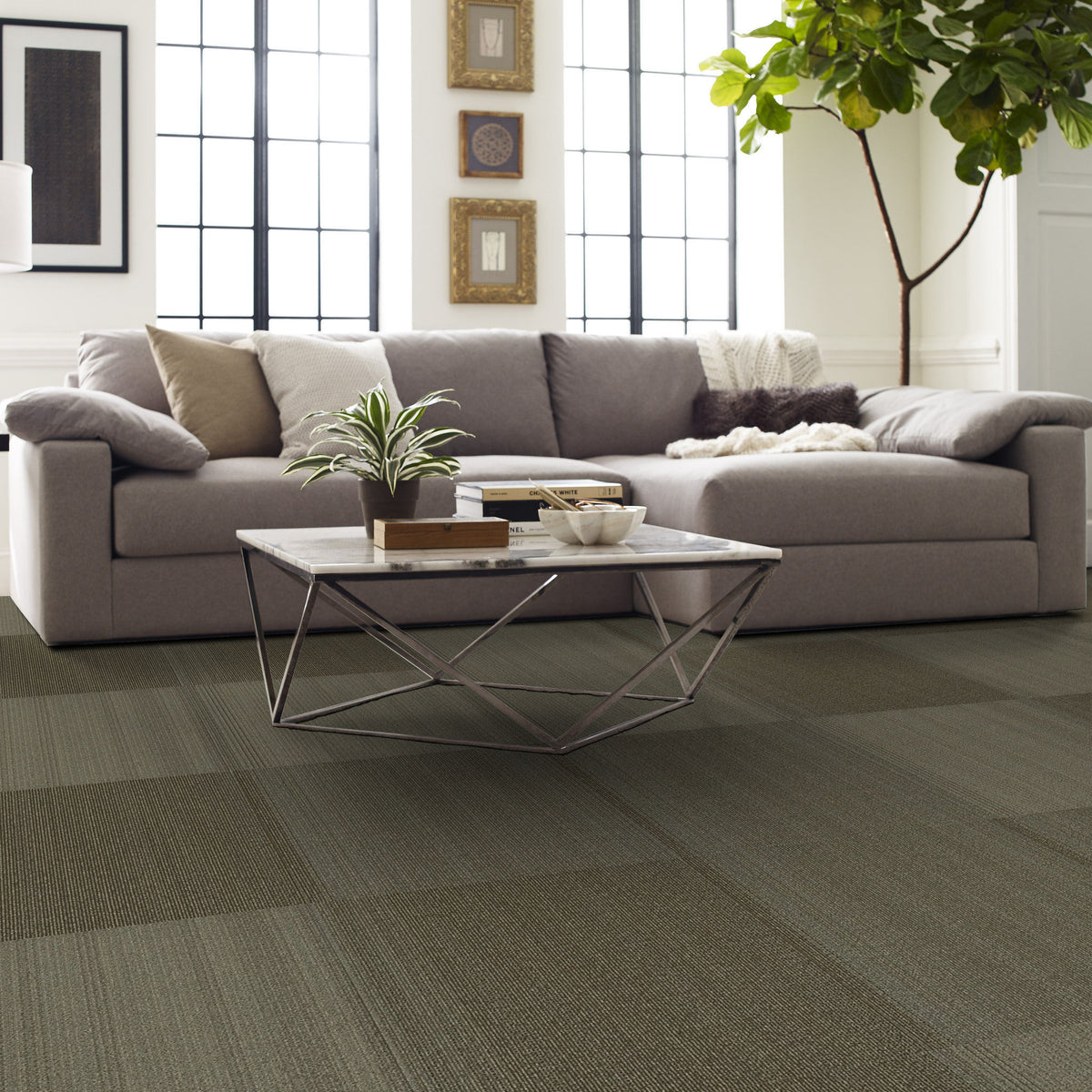 Shaw Practical carpet tile in Effective, room scene