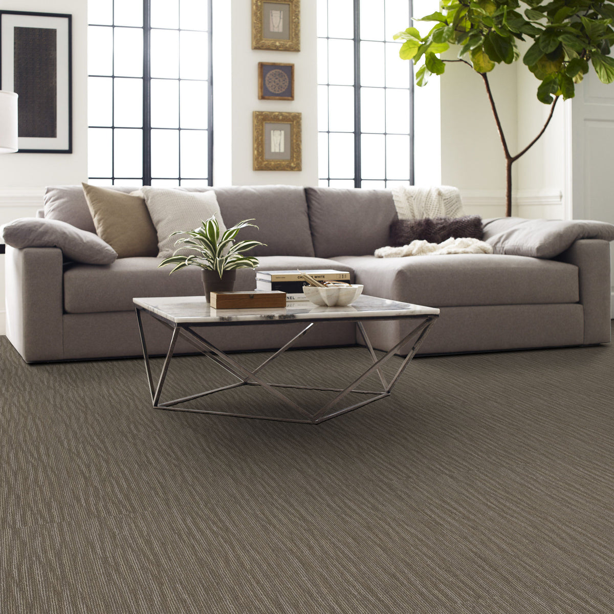 Shaw Mend carpet tile in Stitched, room scene