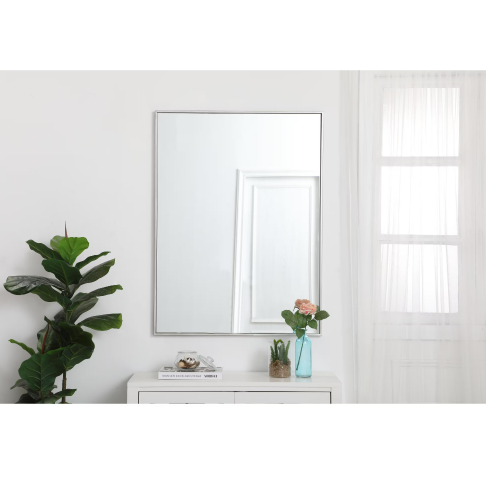 Silver Modern Mirror 40"x30"