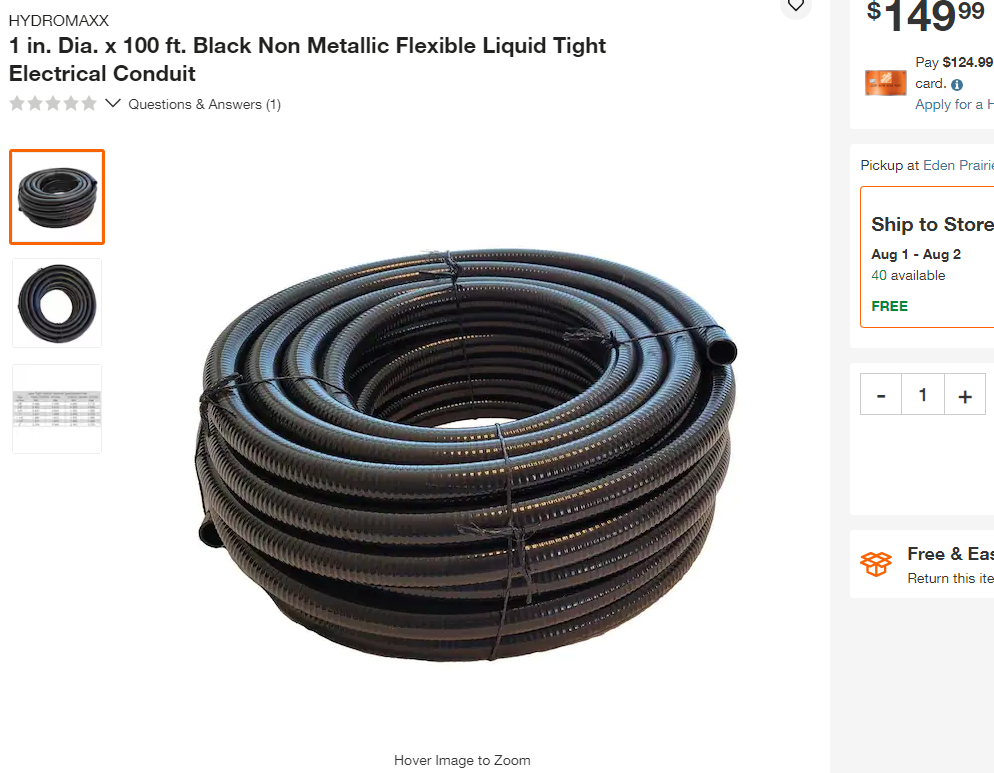 1" Flexible Conduit Type B