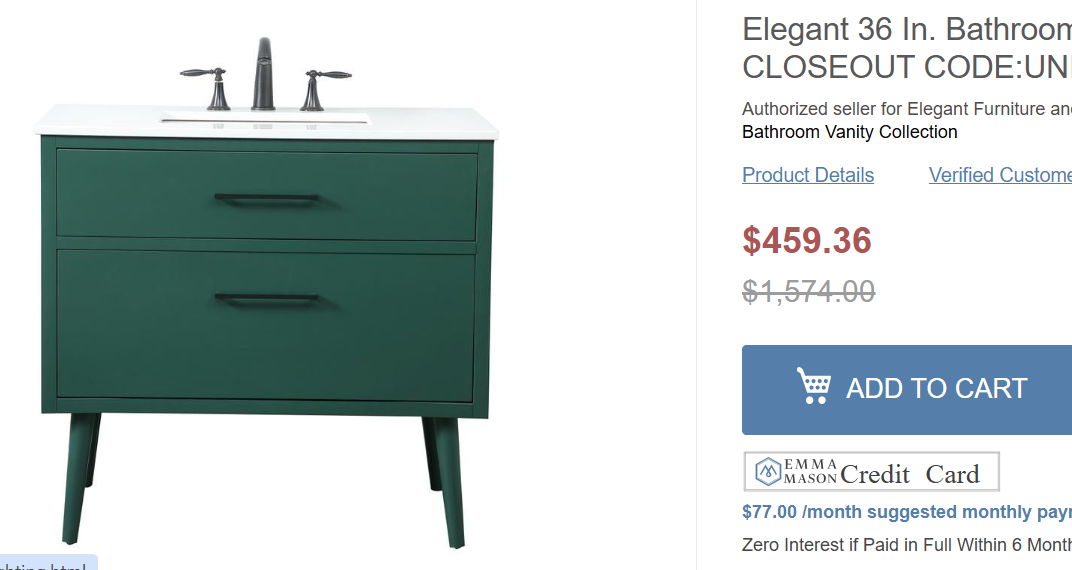 Boise Green 36" Vanity