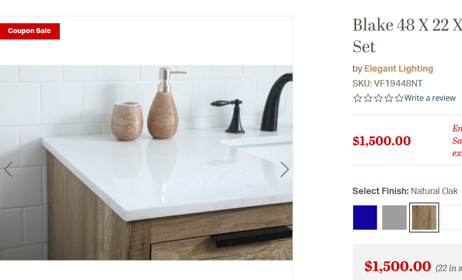 Blake Natural Oak 48" Vanity