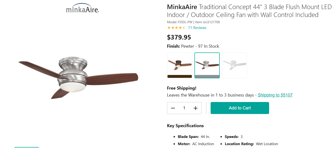 Concept 44" LED Ceiling Fan