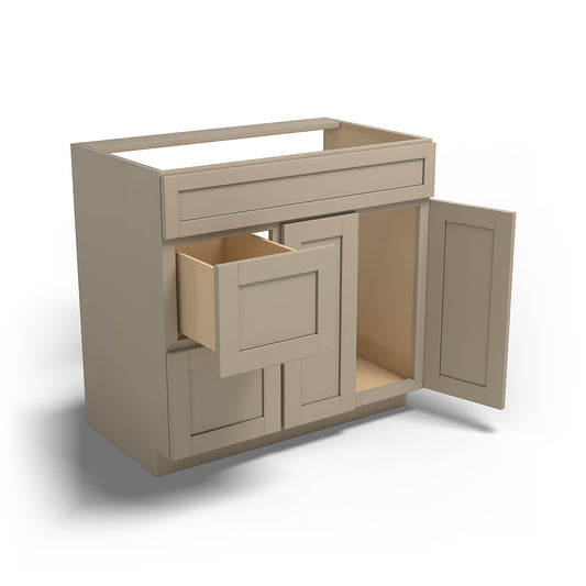 Special Order - 36" x 21" Left Drawers Vanity Base Mojave Shaker - V3621D-L Bathroom GHI Mojave Shaker Special Order SPMJS Vanity Bases