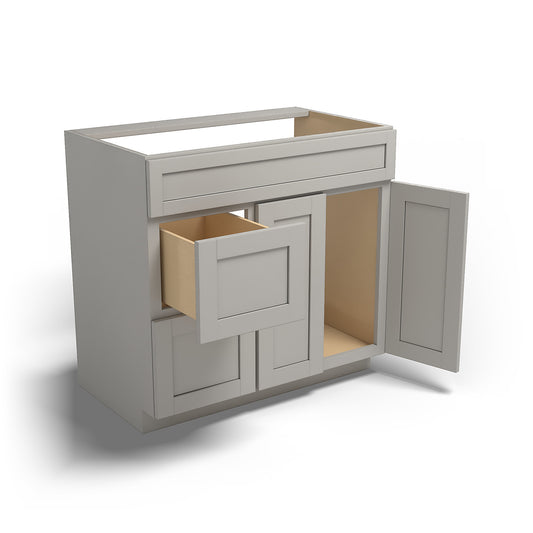 Special Order - 36" x 21" Vanity Base Left Drawers Stone Harbor Gray - V3621D-L Bathroom GHI Special Order SPSHG Stone Harbor Gray Vanity Bases