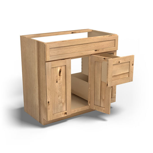Special Order - 36" x 21" Right Drawers Vanity Base Frontier Shaker - V3621D-R Base Cabinets Bathroom Frontier Shaker GHI Special Order SPFTS Vanity Bases