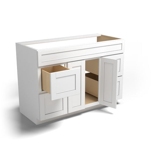 Special Order - 48" x 21" Vanity with Drawers Arcadia White Shaker - V4821D Arcadia White Base Cabinets Bathroom GHI SPACW Special Order Vanity Bases