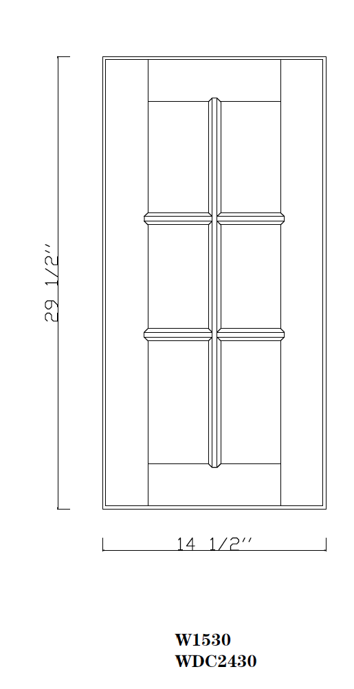 Special Order - 15" x 30" Mullion Door Newport White - 1530MD 30" Wall Cabinets GHI GHI Accessories Mullion Door Newport White Special Order SPNPW