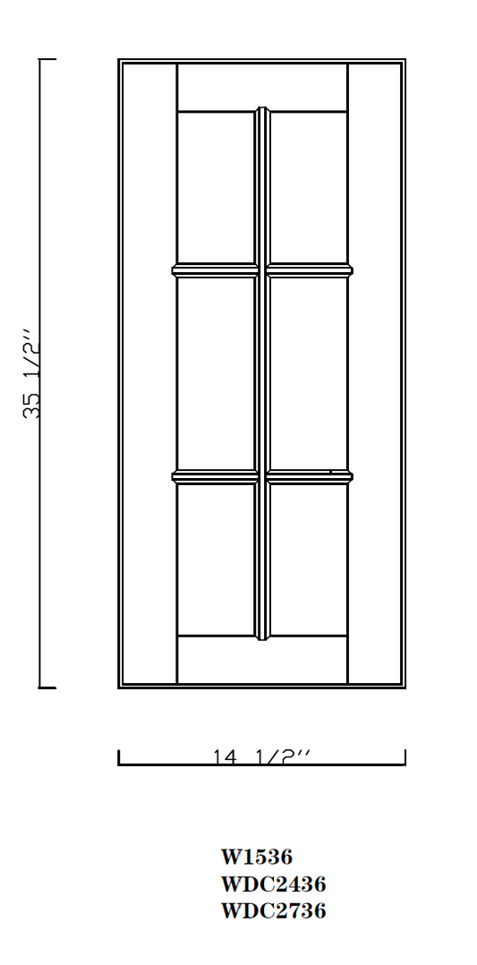 Special Order - 15" x 36" Mullion Door Sonona Wheat - 1536MD 36" Wall Cabinets GHI GHI Accessories Mullion Door Sonona Wheat Special Order SPSNW