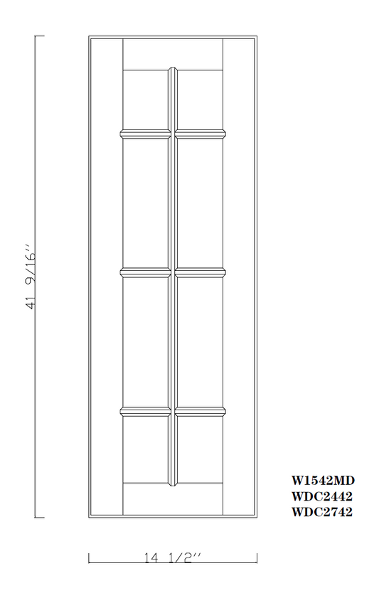 Special Order - 15" x 42" Mullion Door Sonona Wheat - 1542MD 42" Wall Cabinets GHI GHI Accessories Mullion Door Sonona Wheat Special Order SPSNW