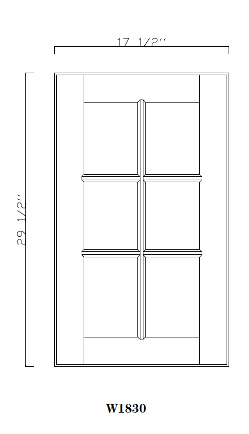 Special Order - 18" x 30" Mullion Door Newport White - 1830MD 30" Wall Cabinets GHI GHI Accessories Mullion Door Newport White Special Order SPNPW