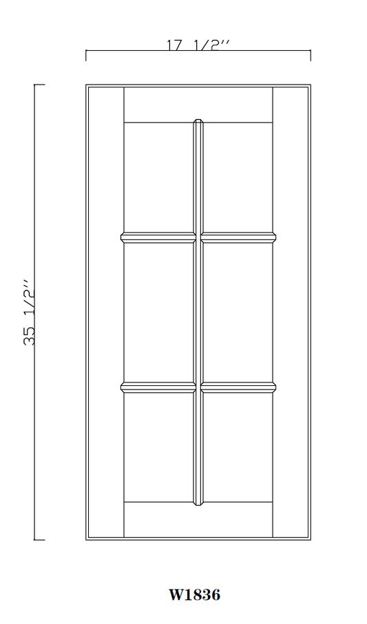 Special Order - 18" x 36" Mullion Door Sonona Wheat - 1836MD 36" Wall Cabinets GHI GHI Accessories Mullion Door Sonona Wheat Special Order SPSNW