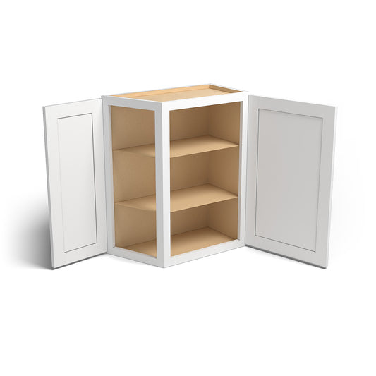 Special Order - 24" x 30" Wall Angle Corner Arcadia White Shaker - WAC2430 30" Wall Cabinets Arcadia White Corner Wall Cabinets GHI SPACW Special Order Wall Cabinets
